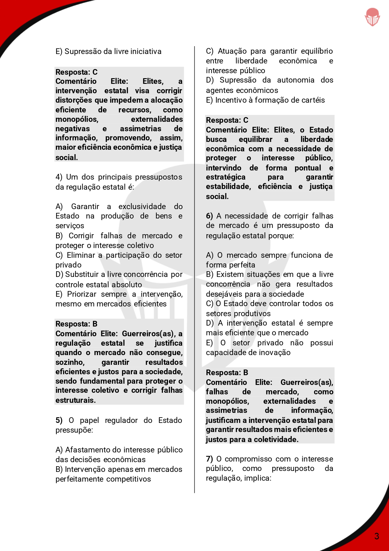 1.000 Questoes Comentadas REGULAÇÃO E AGÊNCIAS REGULADORAS CNU Bloco 9 - SEJA ELITE - 2025_page-0004