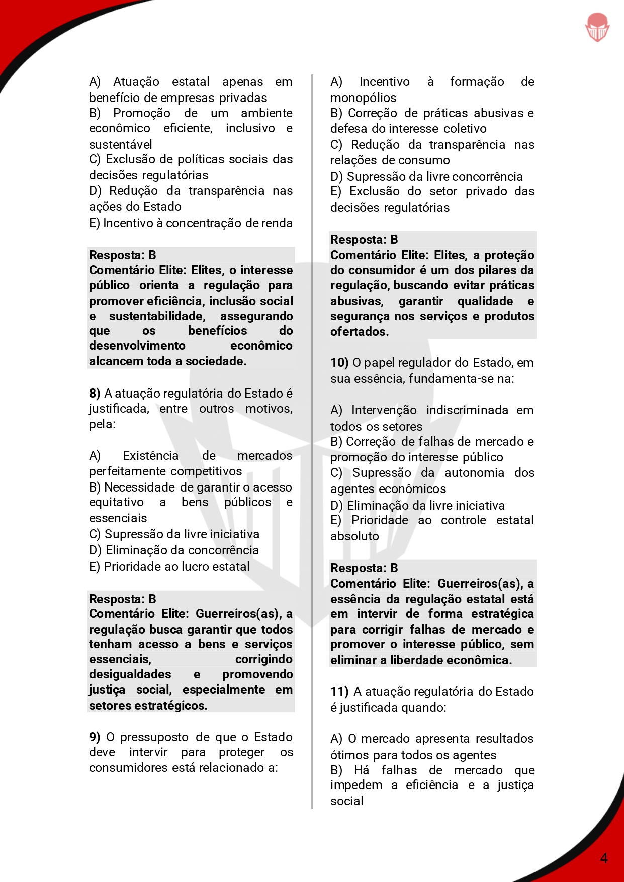 1.000 Questoes Comentadas REGULAÇÃO E AGÊNCIAS REGULADORAS CNU Bloco 9 - SEJA ELITE - 2025_page-0005