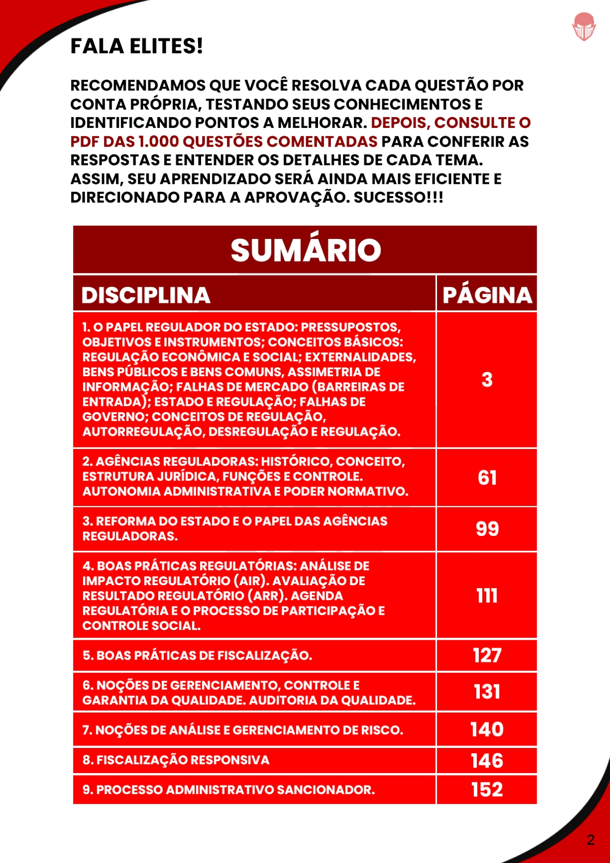 SEM COMENTARIOS 1.000 Questoes de REGULAÇÃO E AGÊNCIAS REGULADORAS CNU Bloco 9 - SEJA ELITE - 2025_page-0002