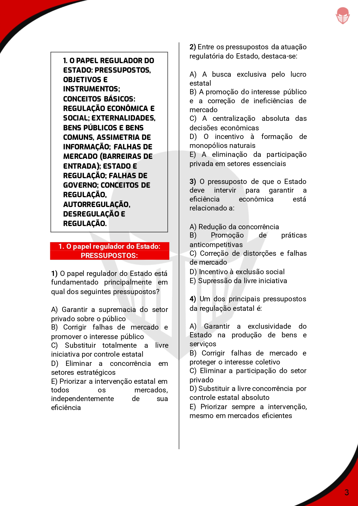 SEM COMENTARIOS 1.000 Questoes de REGULAÇÃO E AGÊNCIAS REGULADORAS CNU Bloco 9 - SEJA ELITE - 2025_page-0003