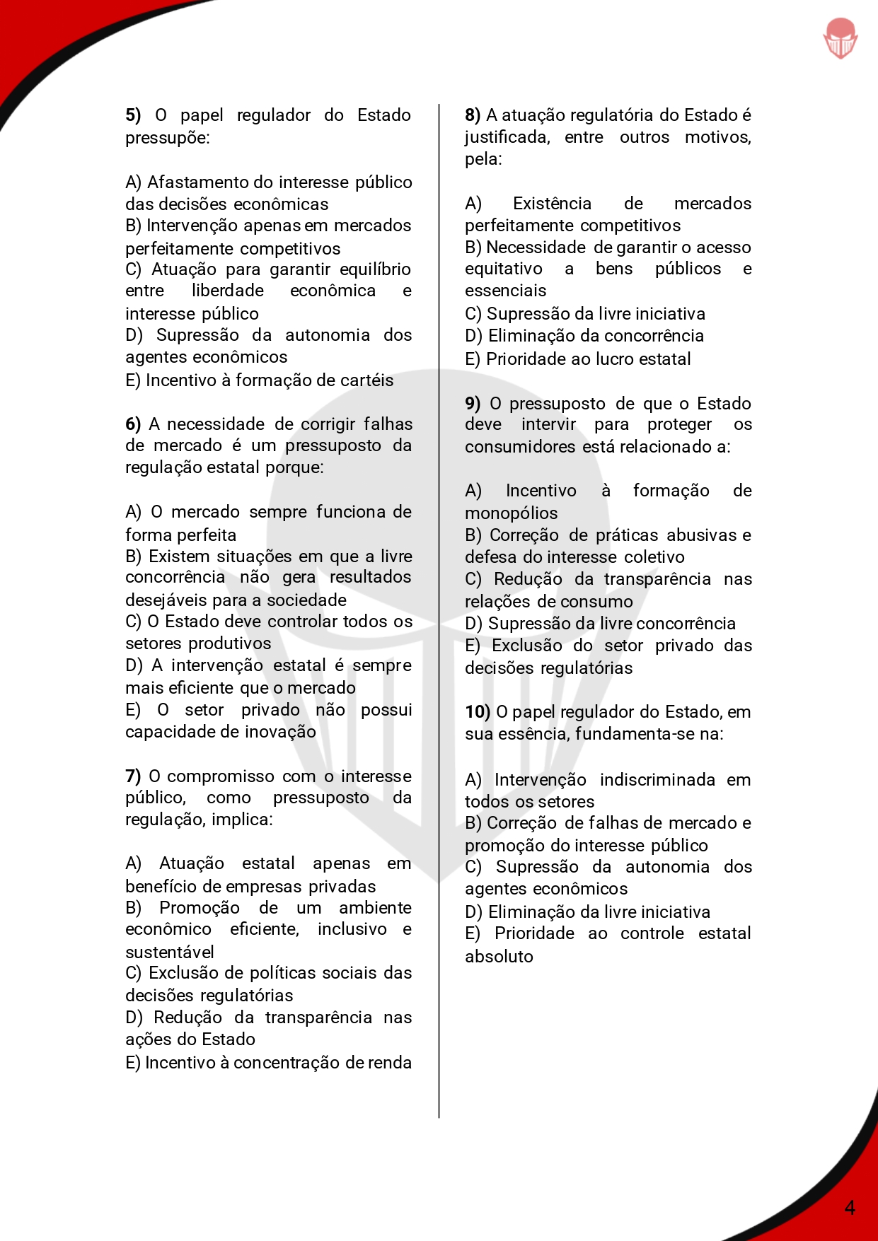 SEM COMENTARIOS 1.000 Questoes de REGULAÇÃO E AGÊNCIAS REGULADORAS CNU Bloco 9 - SEJA ELITE - 2025_page-0004